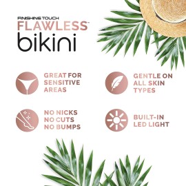 Finishing Touch Flawless Bikini Shaver and Trimmer Hair Remover for Women, Dry Use Electric Razor
