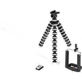 GPX 7 Inch Micro Smartphone Tripod, Includes Smartphone Adapter and Mounting Adapter, Max Height 6.1 Inches (TPD78B), Black