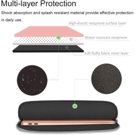 HESTECH 15.6 Laptop Sleeve Case Cover Protective Bag for 15"inch Pink