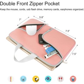 HESTECH 15.6 Laptop Sleeve Case Cover Protective Bag for 15"inch Pink