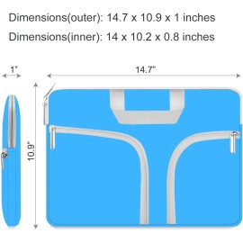 HESTECH Laptop case 14 inch,Chromebook Sleeve Cover,Neoprene Protective Carrying Bag for 14-15.6" Blue
