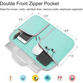 HESTECH Laptop case 14 inch,Chromebook Sleeve Cover,Neoprene Protective Carrying Bag for 14-15.6" Green