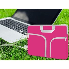 HESTECH Laptop case 14 inch,Chromebook Sleeve Cover,Neoprene Protective Carrying Bag for 14-15.6" Hot Pink