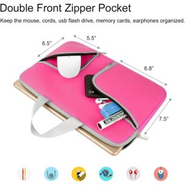 HESTECH Laptop case 14 inch,Chromebook Sleeve Cover,Neoprene Protective Carrying Bag for 14-15.6" Hot Pink