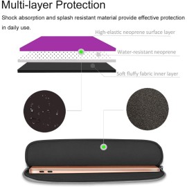 HESTECH Laptop case 14 inch,Chromebook Sleeve Cover,Neoprene Protective Carrying Bag for 14-15.6" Purple