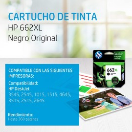HP 662XL Black Original Ink Cartridge (CZ105AL)
