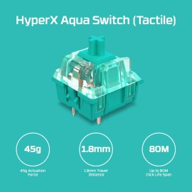 HyperX Alloy Origins Mechanical Gaming Keyboard, Software-Controlled Light & Macro Customization Tactile HyperX Aqua Switch
