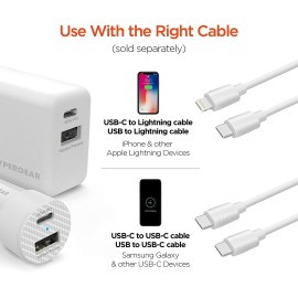 Hypergear Two 20-Watt And 2.4-Amp Wall/Car Dual Chargers Bundle (White)