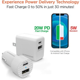 Hypergear Two 20-Watt And 2.4-Amp Wall/Car Dual Chargers Bundle (White)