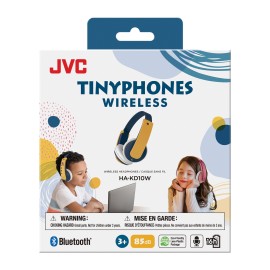 Jvc Tinyphones Bluetooth Children'S On-Ear Headphones, Volume Limiting, Yellow, Ha-Kd10W