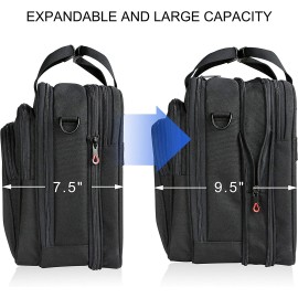 KROSER Premium Laptop Briefcase Fits Up to 17.3 Inch Laptop Expandable Water-Repellent Messenger Bag