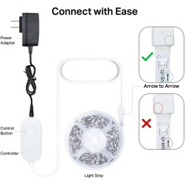 Kasa Smart LED Light Strip, 16.4ft WiFi LED Strip Works with Alexa, Google Home, SmartThings, High Brightness with 16 Million Colors, RGB, Grouping, Adjustable Length, Up to 25,000 Hours (KL400L5)