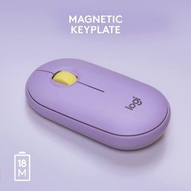 Logitech Pebble Pebble Wireless Mouse with Bluetooth or 2.4 GHz Receiver - Lavender Lemonade