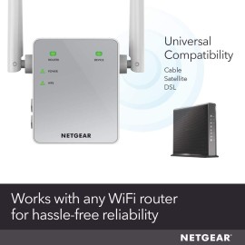 NETGEAR Wi-Fi Range Extender EX3700 - Coverage Up to 1000 Sq Ft and 15 Devices with AC750 Dual Band Wireless Signal Booster & Repeater (Up to 750Mbps Speed), and Compact Wall Plug Design