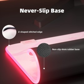 Pink RGB LED Gaming Mouse Pad, 14 Modes Glow Pad, Extra Large Gaming Mousepad