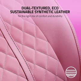 Razer Enki Gaming Chair: All-Day Gaming Comfort - Built-in Lumbar Arch - Optimized Cushion Density - Dual-Textured, Eco-Friendly Synthetic Leather - Reactive Seat Tilt & 152-Degree Recline - Pink