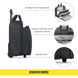Solo New York Bryant Rolling Laptop Bag, Black/Grey, 14" x 16.8" x 5"