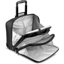Solo New York Bryant Rolling Laptop Bag, Black/Grey, 14" x 16.8" x 5"