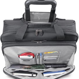 Solo New York Bryant Rolling Laptop Bag, Black/Grey, 14" x 16.8" x 5"