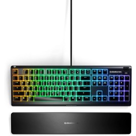 SteelSeries Apex 3 RGB Gaming Keyboard 10-Zone RGB Illumination – IP32 Water Resistant (Whisper Quiet Gaming Switch)