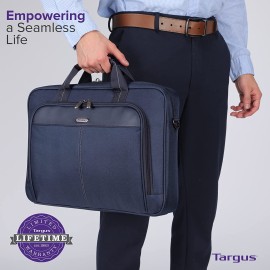 Targus Laptop Bag — Blue 15.6" Classic Slim Briefcase Messenger Bag, Spacious, Ergonomic