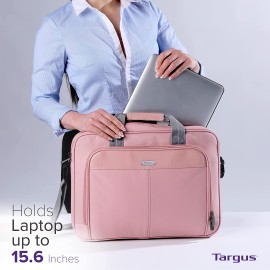Targus Laptop Bag — Pink 15.6" Classic Slim Briefcase Messenger Bag
