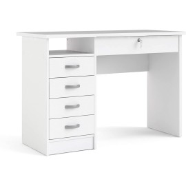 Tvilum Desk with 5 Drawers, White