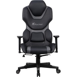 X Rocker Zeta PC Office Gaming Chair, 27.36" x 27.56" x 48.43", Black/Gray