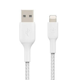 Belkin Boost Up Charge Braided Lightning To Usb-A Cable, 3.3 Feet (White)
