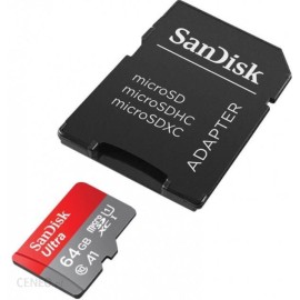SanDisk Ultra - Flash memory card (microSDXC to SD adapter included) - 64 GB - A1 / UHS-I U1 / Class10 - microSDXC UHS-I