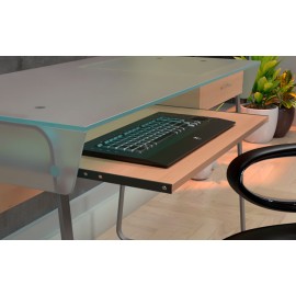 Xtech Single Level Glass Top Computer Desk