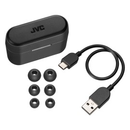 Jvc Riptidz Bluetooth Earbuds, True Wireless With Charging Case (Black)