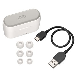 Jvc Riptidz Bluetooth Earbuds, True Wireless With Charging Case (White)