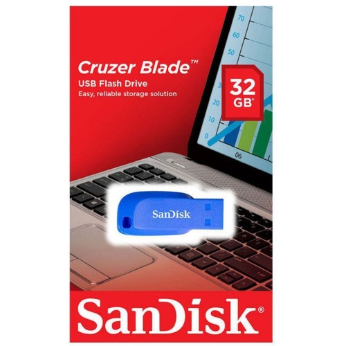 SanDisk Cruzer Blade - USB flash drive - 32 GB - USB 2.0 - blue, green, pink (pack of 3)