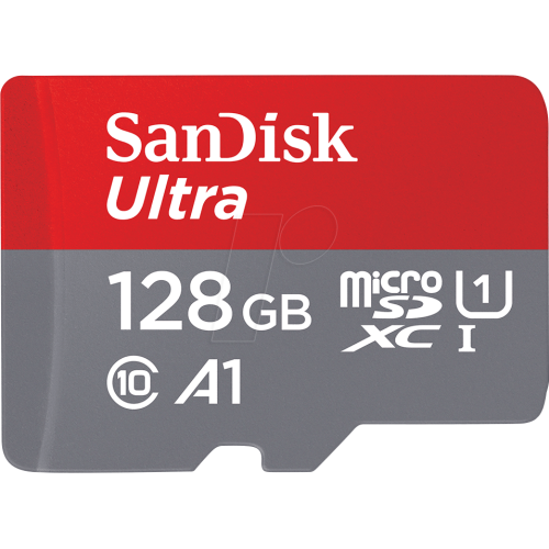 SanDisk Ultra - Flash memory card (microSDXC to SD adapter included) - 128 GB - A1 / UHS-I U1 / Class10 - microSDXC UHS-I