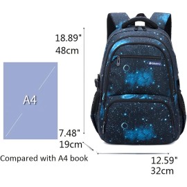 ETAISHOW 3Pcs Boys Girls Galaxy Print School Backpack Elementary Middle High