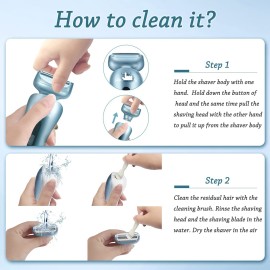 Electric Razor for Women for Legs Bikini Trimmer Electric Shaver for Women Underarm Public Hairs Rechargeable Womens Shaver Wet Dry Use