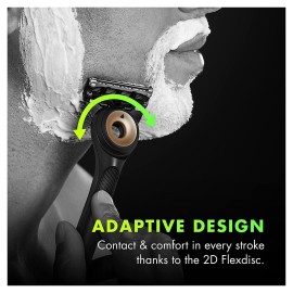 Gillette Razor for Men with Exfoliating Bar Gold Edition by GilletteLabs, Includes 1 Handle, 3 Razor Blade Refills