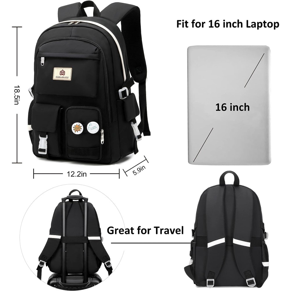 HIDDS Laptop Backpacks 15.6 Inch School Bag College Backpack Anti Theft  Travel Daypack - HIDDSBLK