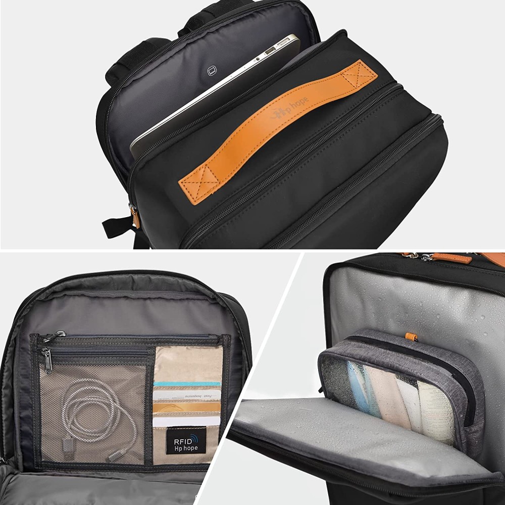 Women's Casual Laptop Backpack | Large Grey Polyester Backpack | 15.6 Inch Laptop Compartment