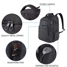 KROSER Travel Laptop Backpack 17 Inch Large Computer Backpack Water-Repellent Daypack