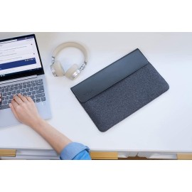 Lenovo Yoga Laptop Sleeve for 15-Inch Computer, Leather and Wool Felt, Magnetic Closure