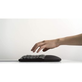 Microsoft Ergonomic Keyboard - Black. Wired, Comfortable, Ergonomic Keyboard with Cushioned Wrist and Palm Support. Split Keyboard. Dedicated Office Key.