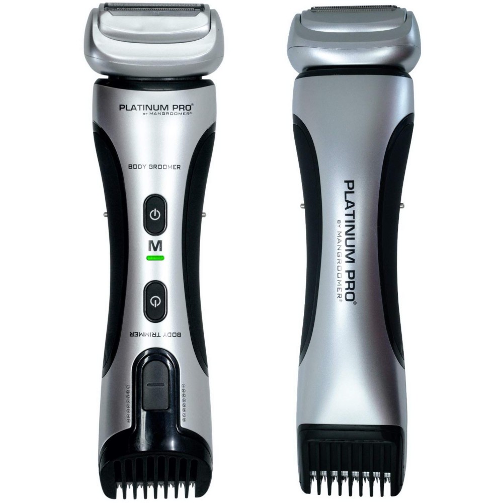 Platinum Pro by MANGROOMER - New Body Groomer, Ball Groomer and Body Trimmer with Lithium Max Battery, Bonus Extra Foil and Storage Case
