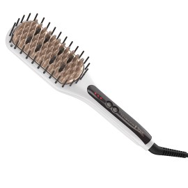 REMINGTON SHINE THERAPY Argan Oil & Keratin Infused Straightening Brush/Heated Styling Brush/Paddle Brush