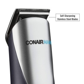 ConairMAN Lithium Ion All-in-1 Beard, Ear, Nose and Body Hair Trimmer for Men, Cordless Face Trimmer Grooming Kit, 6-Piece Set