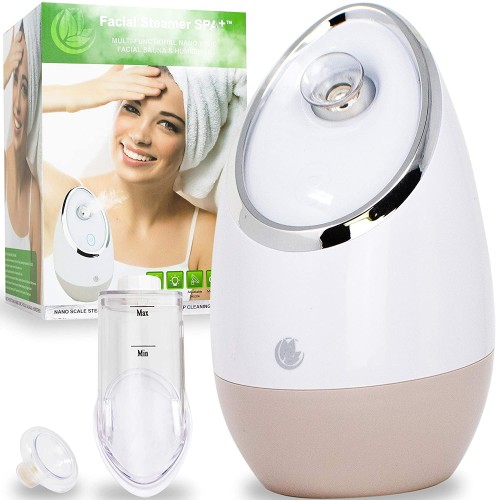 Facial Steamer SPA+ by Microderm GLO - Best Professional Nano Ionic Warm Mist, Home Face Sauna, Portable Humidifier Machine