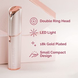 Finishing Touch Flawless Facial Hair Remover for Women, Blush/Rose Gold Electric Face Razor