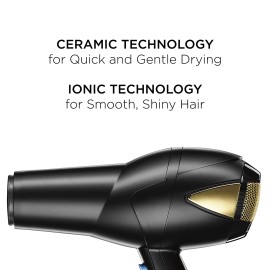 INFINITIPRO BY CONAIR 1875 Watt Salon Hair Dryer for Coarse, Thick, Wavy, Curly, and Frizzy Hair