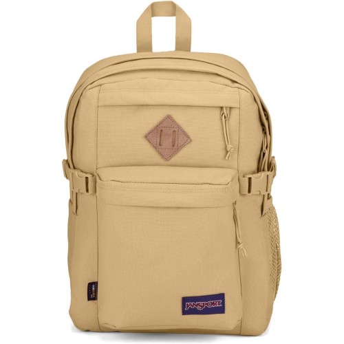 JanSport Main Campus FX Backpack - Travel, or Work Bookbag w 15-Inch Laptop Pack with Leather Trims, Curry